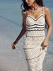 Women’s Crochet Wool Halter Long Dress