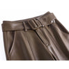 Sheepskin Leather Wide-Leg Pants