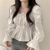 Ruffle White Flare Sleeve Blouse
