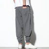 Summer Disc Buckle Striped Harem Pants