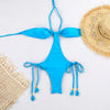 String Swimwear Women Sexy Halter One Pieces Swimsuit Lace-Up Push Up Bathing Suits 2023 Solid Bikinis Sets Beachwear Monokinis