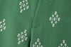 KONDALA Vintage Embroidery Green Wide-Leg Pants