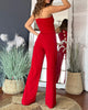 Asymmetrical Bandeau Strapless Jumpsuit