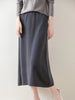 Elegant High-Waisted Pure Wool Midi Skirt