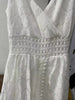 Summer V Neck Solid Color Lace Hollow-Out Sleeveless Sling Party Wear High Waist Rompers Holiday Casual White Women's Jumpsuit