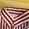 Limiguyue French High-end Red Stripe Blouse Polo Collar Brooch Top Autumn Women Small Fragrance Slim Belt Shirt Office Lady 582P