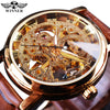 Winner Skeleton Leather Watch