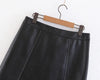 High Waist PU Leather Overskirt for Women