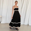 Wave Striped Patchwork Maxi Dress