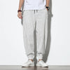 Summer Disc Buckle Striped Harem Pants