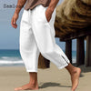 Men;s Elegant Fashion Buckle Cuff Linen Pants