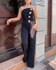 Asymmetrical Bandeau Strapless Jumpsuit