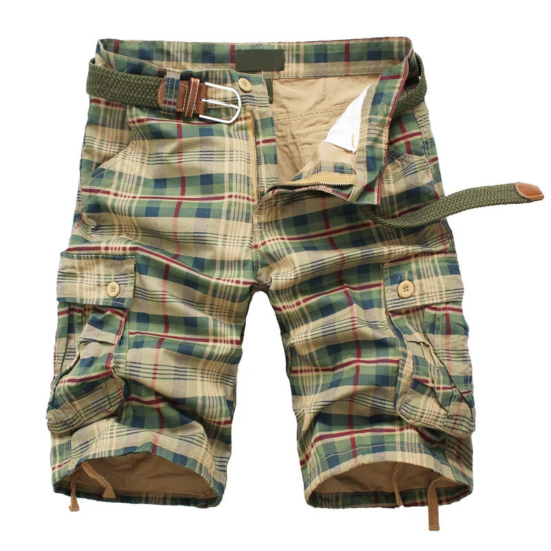Plaid Shorts Loose Straight Fit