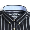 Men's Casual Regular-fit Long Sleeve Stripe Oxford Shirts Single Patch Pocket Cotton Blend Breathable Lapel Button Up Tops Shirt