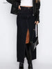 High-Waist Denim Slit Skirt