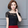 Elegant Slash Neck Spliced Lace Hollow Out Blouse Women's Clothing 2023 Summer New Oversized Casual Pullovers Office Lady Shirt