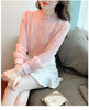 Spring Women Pink Chiffon Blouse Shirt Women Tops Blusas Mujer De Moda 2024 Long Sleeve Blouse Women Shirts Blouses Femme F447