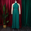Elegant Pleated Jumpsuits for Women 2024 New O Neck Sleeveless Belt Waisted Floor Length Birthday Party Outfits Overalls Clothes