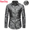 Men's Floral Black Dress Shirts 2023 Stylish New Long Sleeve Steampunk Shirt Men Party Club Bar Social Shirt Male Chemise Homme