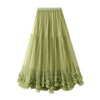 Women's A-Line Layered Tulle Midi Skirt