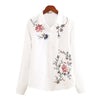Office Lady White Long Sleeve Embroidery Shirt Blouse Women 2023 New Spring Fashion Button Slim Shirts Top Femme S-5XL