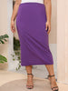 High-Waist Purple Pencil Skirt