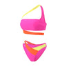 Female Swimwear Sexy Asymmetric High Cut Swimsuit Swim Bathing New Women 2025 One Shoulder Splicing Color Bikini Two Piece Set