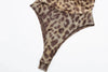 TRAFZA Leopard Print Jumpsuit Women Tulle Ruched Irregular Lady Bodysuit 2024 Summer Backless Beach Slim Halter Playsuit