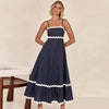 Wave Striped Patchwork Maxi Dress