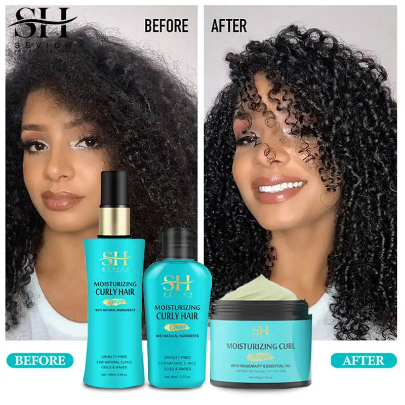 3pcs/Set Curly (Moisture Cream, Mousse Curl Enhancer Hair Mask