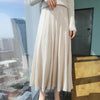 Women's 100% Mink Cashmere High-Waisted Pleated Skirt