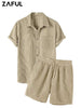 ZAFUL Corduroy Shirt and Shorts Set
