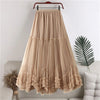 Women's A-Line Layered Tulle Midi Skirt