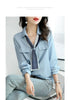 Elegant V-Neck Button Spliced All-match Lace Up Blouse Women's Clothing 2023 Spring New Casual Pullovers Loose Office Lady Shirt