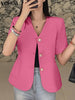 VONDA Short Sleeve V-Neck Blazer