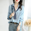 Elegant V-Neck Button Spliced All-match Lace Up Blouse Women's Clothing 2023 Spring New Casual Pullovers Loose Office Lady Shirt