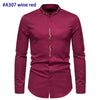 Gold Embroidery White Shirt Men Brand New Stand Collar Mens Dress Shirts Casual Slim Long Sleeve Chemise Homme Camisa Masculina