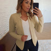 Chic Long Sleeve Open Stitch Blazer