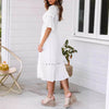 White Long Boho Lace Dress