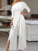 Elegant Cold-Shoulder Wide-Leg Jumpsuit