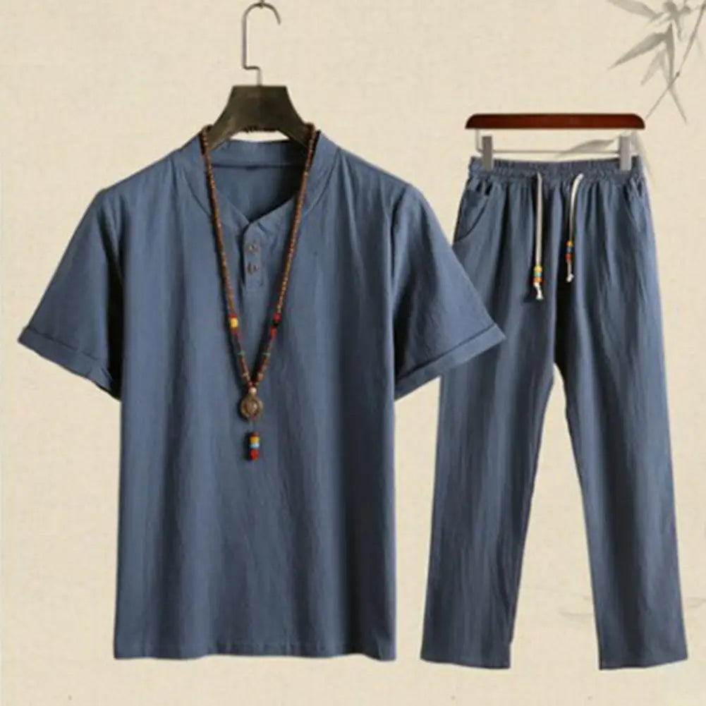 Summer Breeze: Linen Shirt & Short Set (