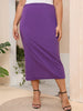 High-Waist Purple Pencil Skirt