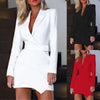 Deep V-Neck Formal Blazer Dress