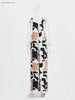 Retro Printed Women Jumpsuit Square Collar Sleeveless Suspenders Wide Leg Pants Jumpsuit 2024 Spring And Summer Elegant Romper
