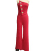 Asymmetrical Bandeau Strapless Jumpsuit