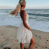 Summer Elegant White Embroidered V-Neck Lace