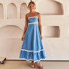 Wave Striped Patchwork Maxi Dress