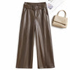 Sheepskin Leather Wide-Leg Pants