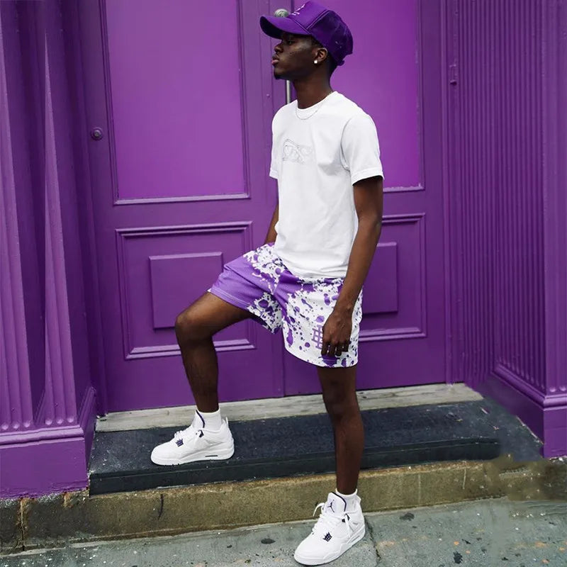 Casual Fit Shorts Paint Splatter