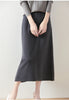 Elegant High-Waisted Pure Wool Midi Skirt